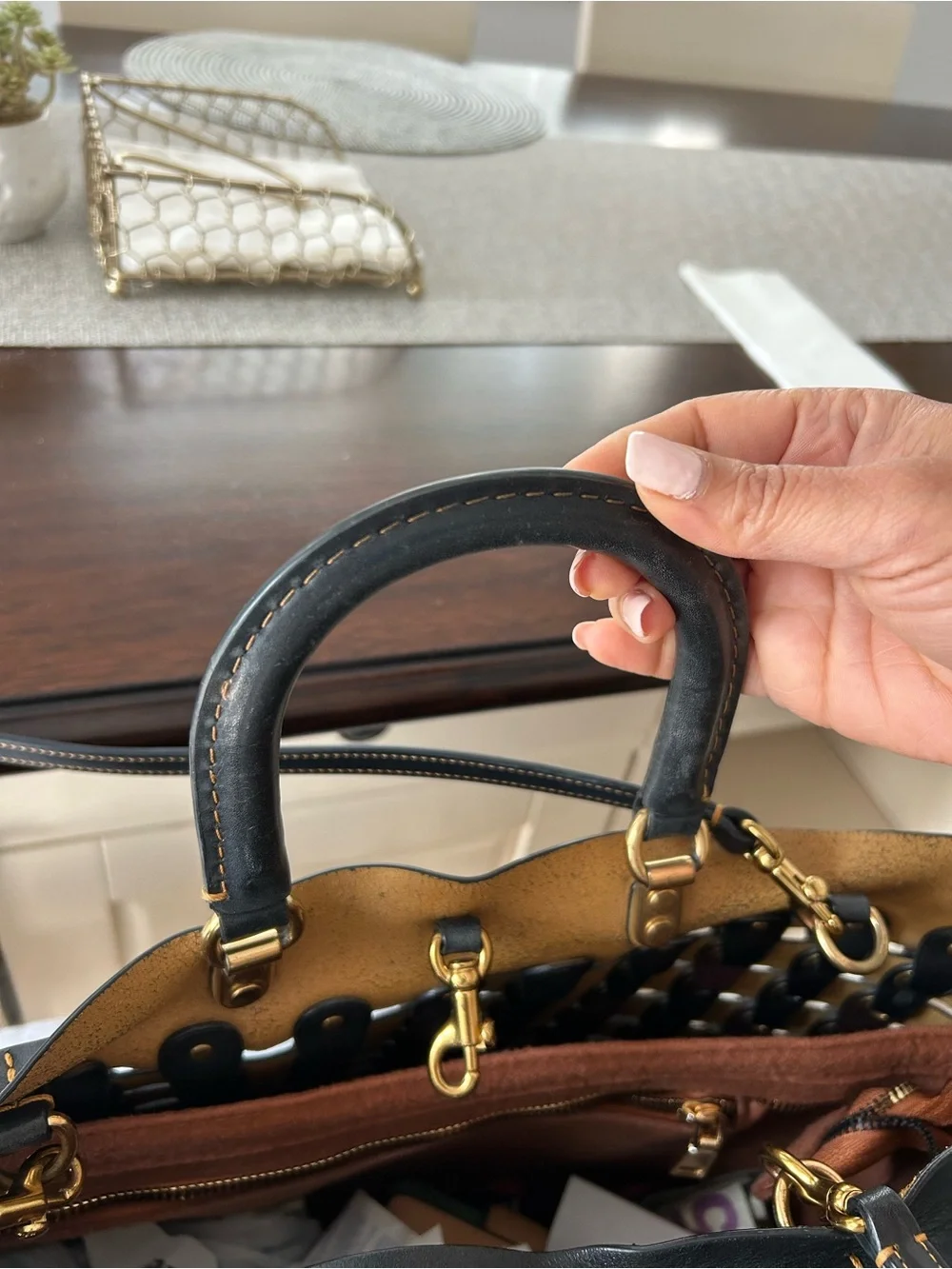 Coach Rare 1941 Leather Rouge Chain Link handbag
